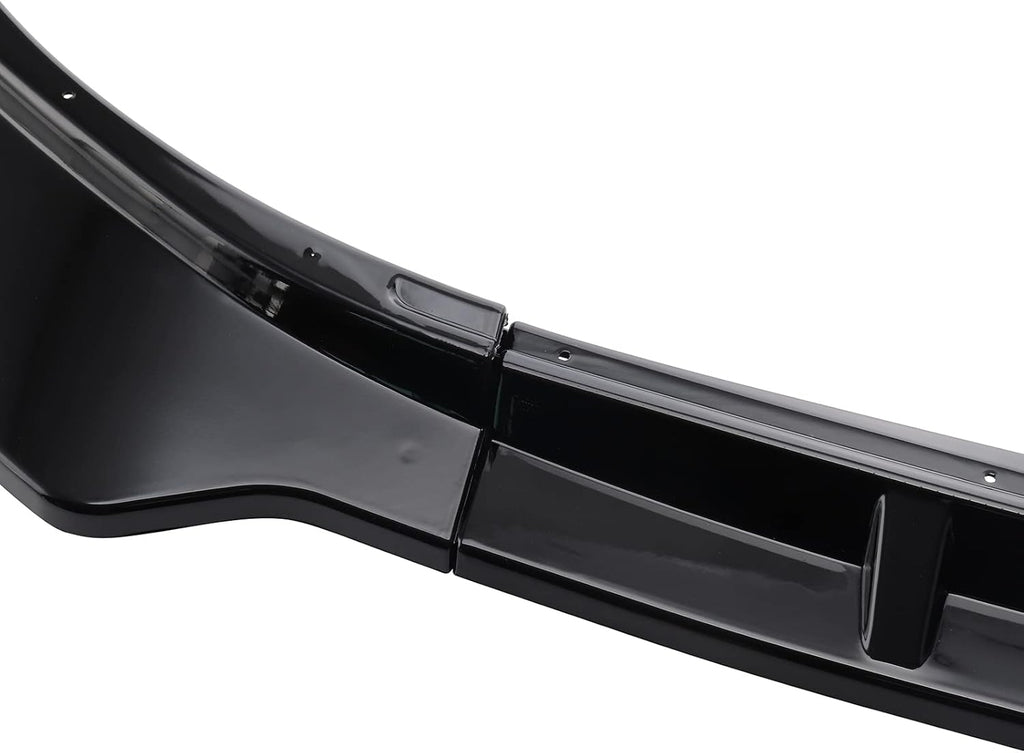 3Pcs Front Bumper Lip ABS Glossy Black Front Splitter Spoiler Pack of 2 E23799