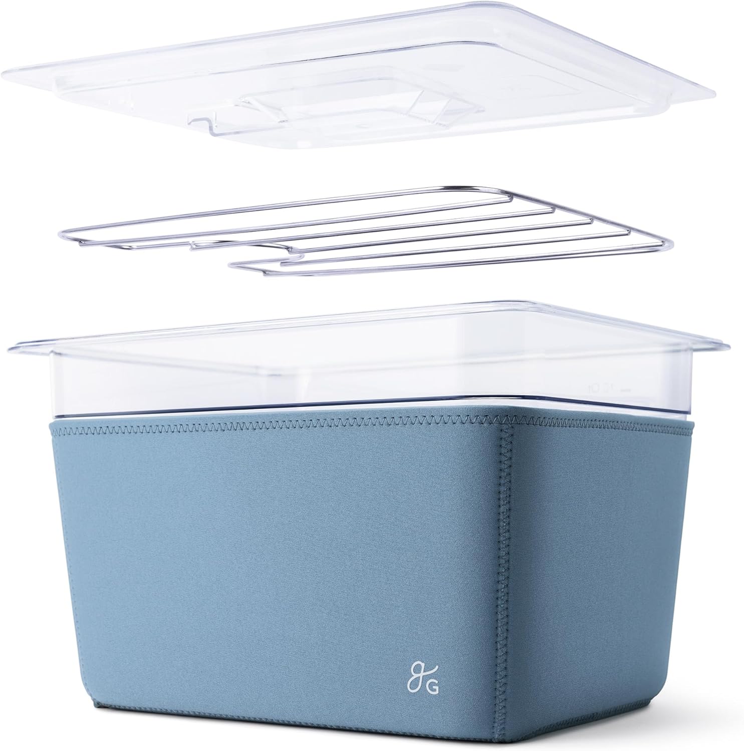 Stone Blue Sous Vide Cooker with Container and Silicone Weights W42504
