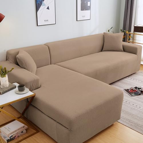2 pcs Spandex Non Slip Sectional Sofa Covers E842618
