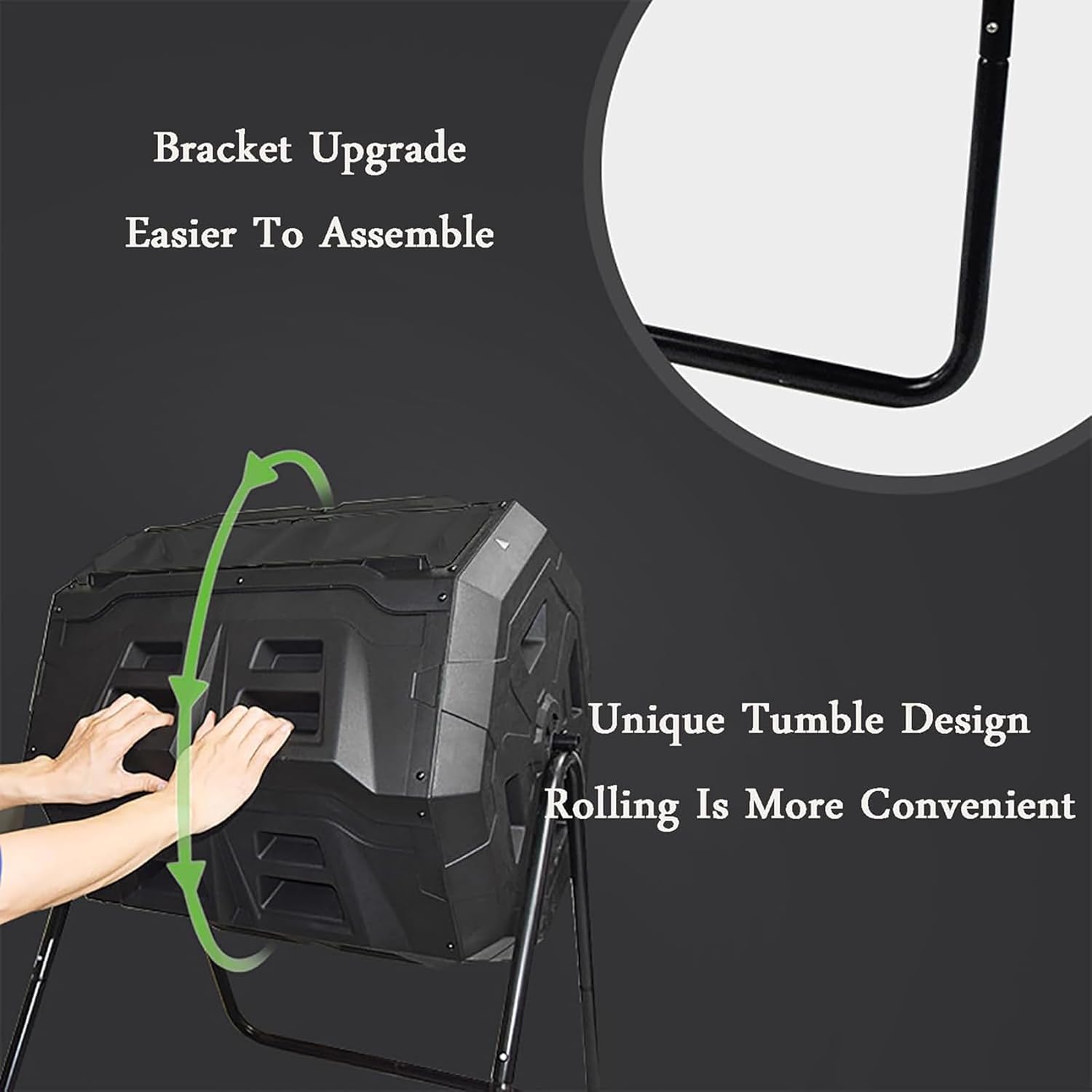 160L Dual Chamber Tumbling Compost Bin with Thermometer L9382