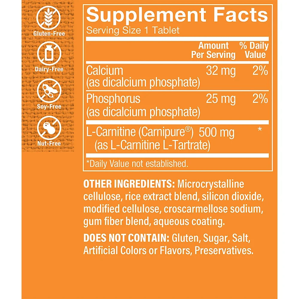 L-Carnitine 500mg 150 Tablets V463
