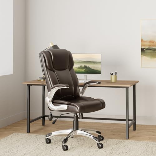 Executive Ergonomic Chair with Bonded Leather, High Back Adjustable Height Q786174