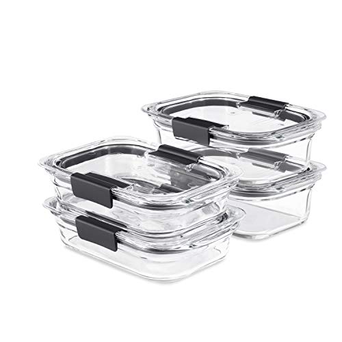 Glass Storage Set of 4 Food Containers, Clear, 3-Pack O325