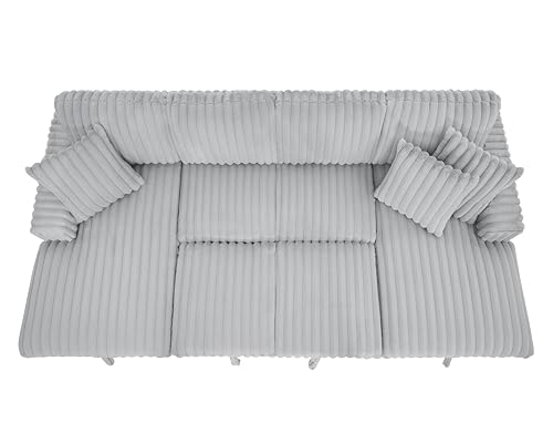 Grey Oversized U Shaped Sleeper Sofa with Double Storage Chaise J139