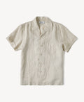 1950s Italian Collar Linen Short Sleeve Shirt
