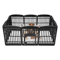 8-Panel 34" Black Foldable Dog Playpen C85403