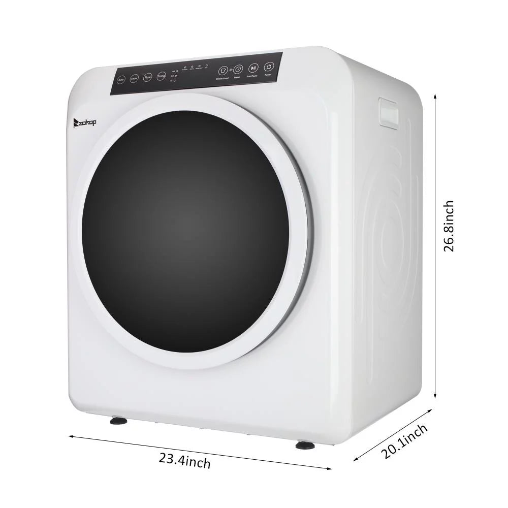 Compact Electric Clothes Dryer 13lbs Capacity Stainless Steel White N338