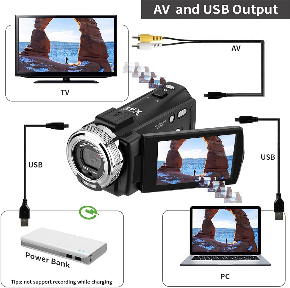 1080P Digital Camcorder with IR Night Vision Light L7036