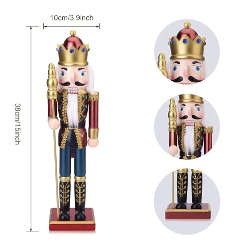 15 Inch Wooden Christmas Nutcracker with Scepter S359979