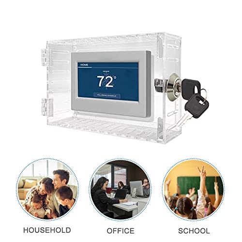 Acrylic Clear Large Thermostat Lock Box with Key, 7.3 x 4.7 x 2.2 inch A34017