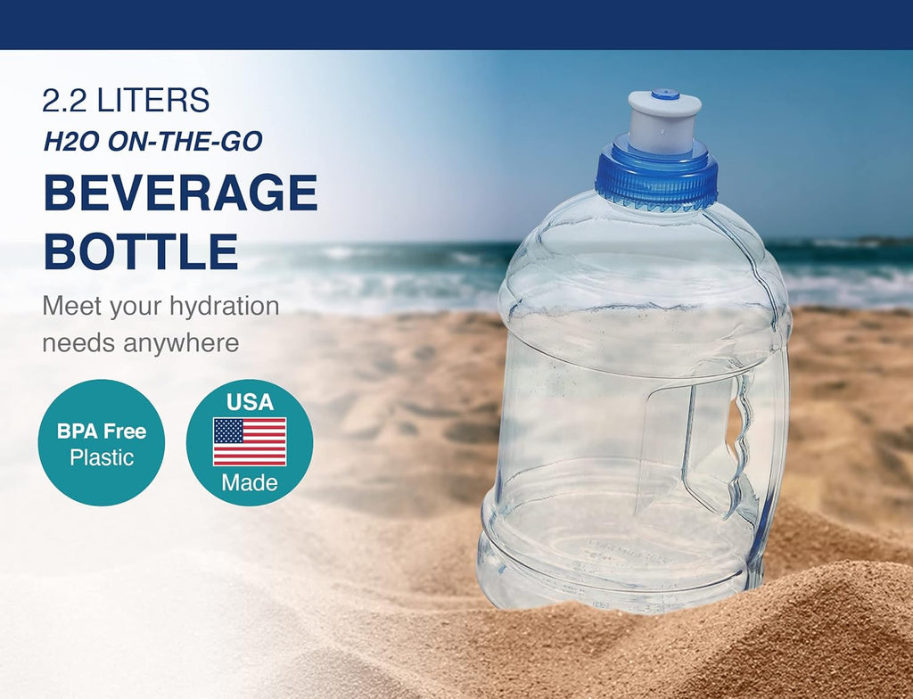 2.2 Liter Clear Plastic Water Bottle with Push Cap H3036