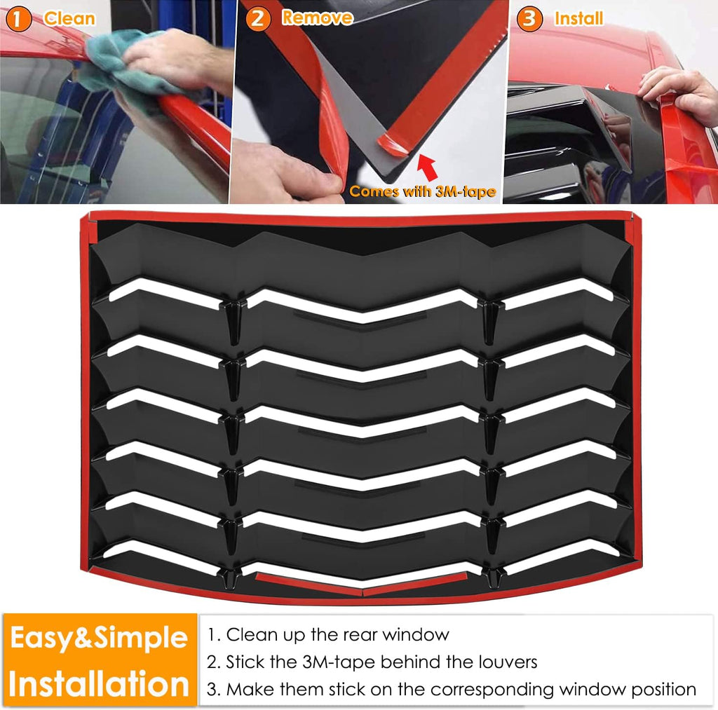Matte Black ABS Rear Window Louver for Ford Mustang 2005-2014 U1011