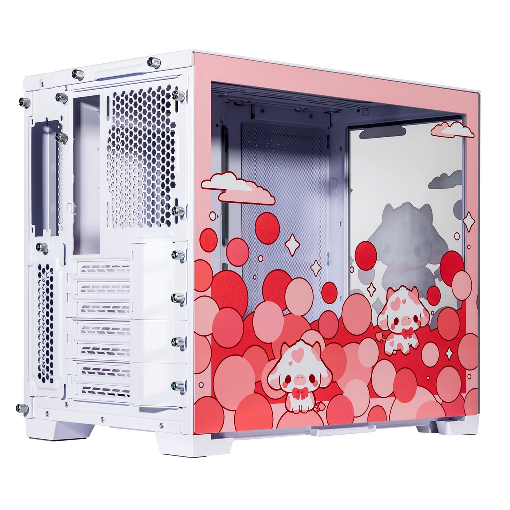 Rose Pink Aluminum Tempered Glass Gaming Computer Case O761