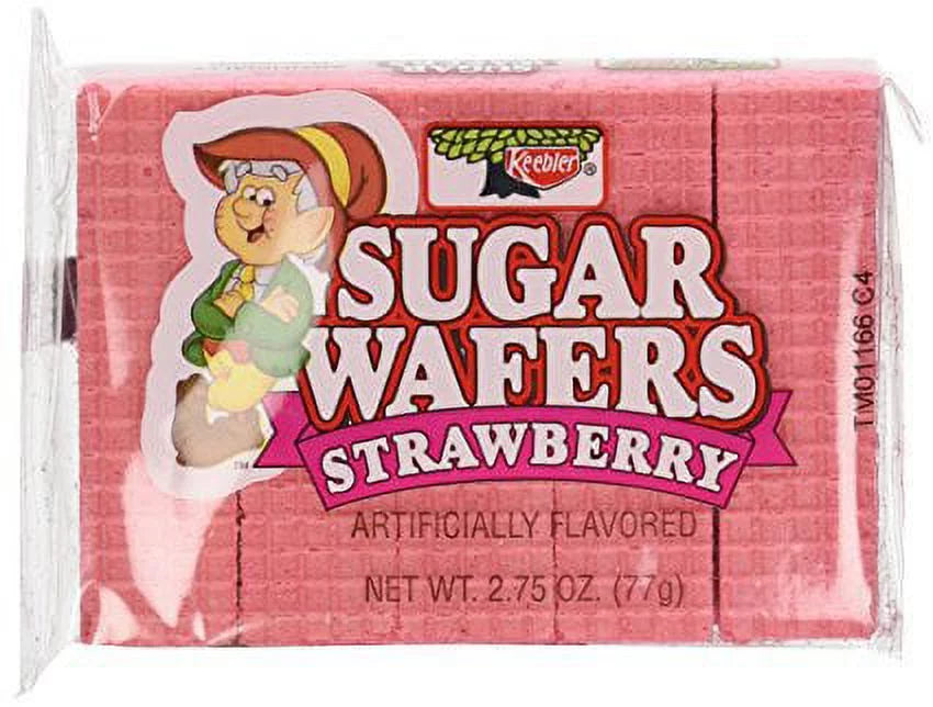 Sugar Wafers Strawberry 2.75-Ounce Packages (Pack of 12) U96343