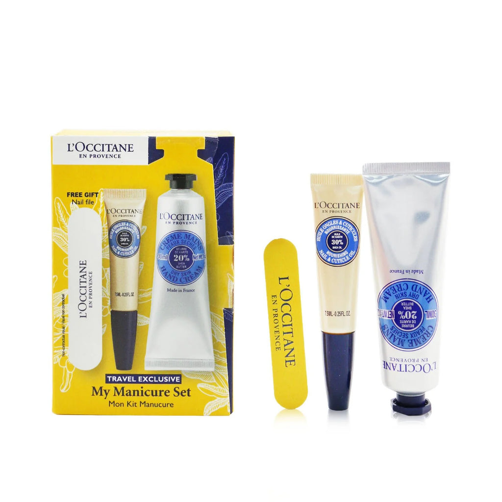 Shea Butter Hand Cream 30ml + Shea Butter Nail & Cuticle Nourishing Oil 7.5ml + Nail File 3pcs L527