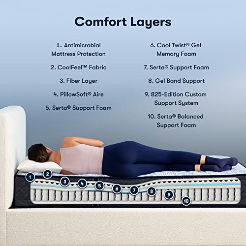 King Mattress with Plush Pillow Top, Cooling Gel Memory Foam, Pocket Innersprings J680147