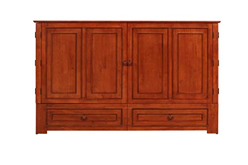 Solid Wood Murphy Storage Bed Queen Cherry N79780