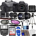 Mirrorless Camera with RF-S 18-45mm f/4.5-6.3 STM Lens + Wide Angle & Telephoto Lenses + 64GB Memory + 3pc Filter Kit + Case + Flash + Tripod G235680