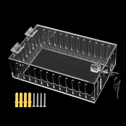 Acrylic Clear Large Thermostat Lock Box with Key, 7.3 x 4.7 x 2.2 inch A34017