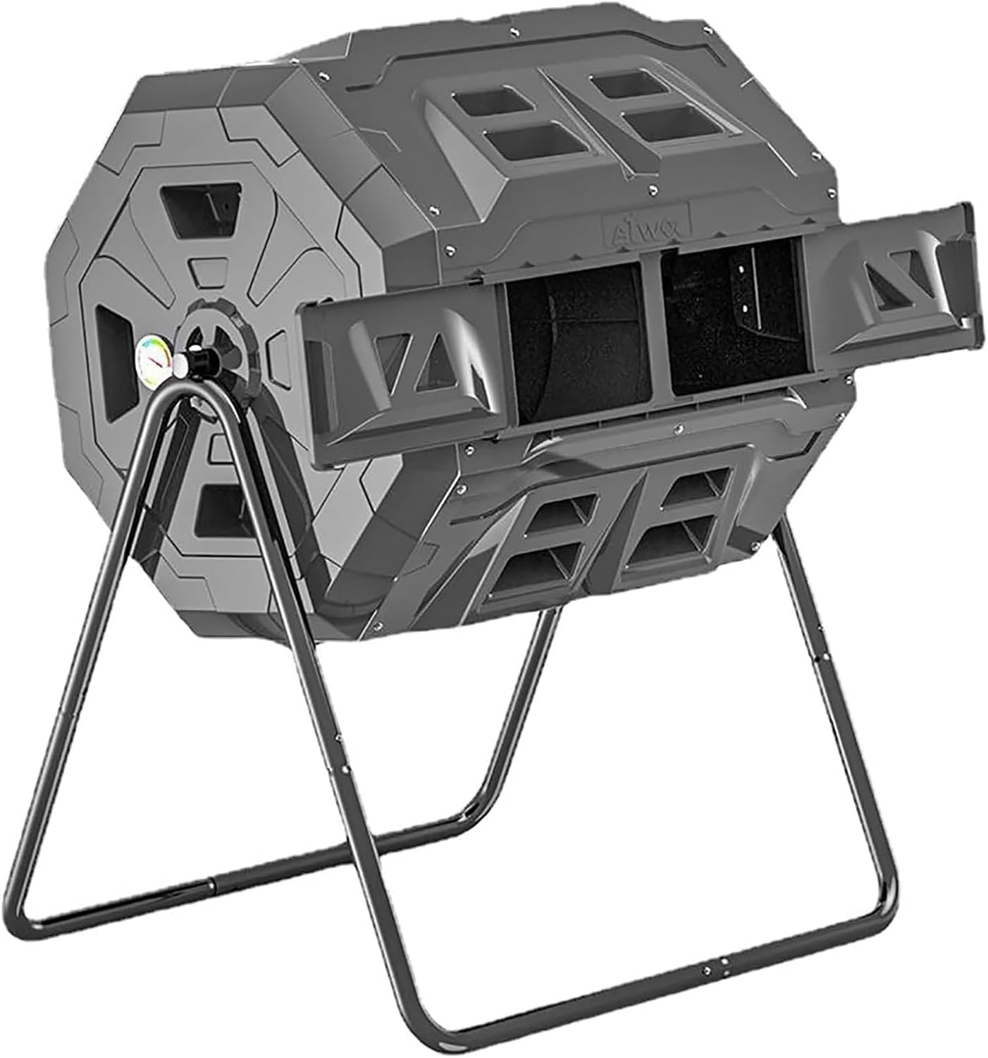 160L Dual Chamber Tumbling Compost Bin with Thermometer L9382