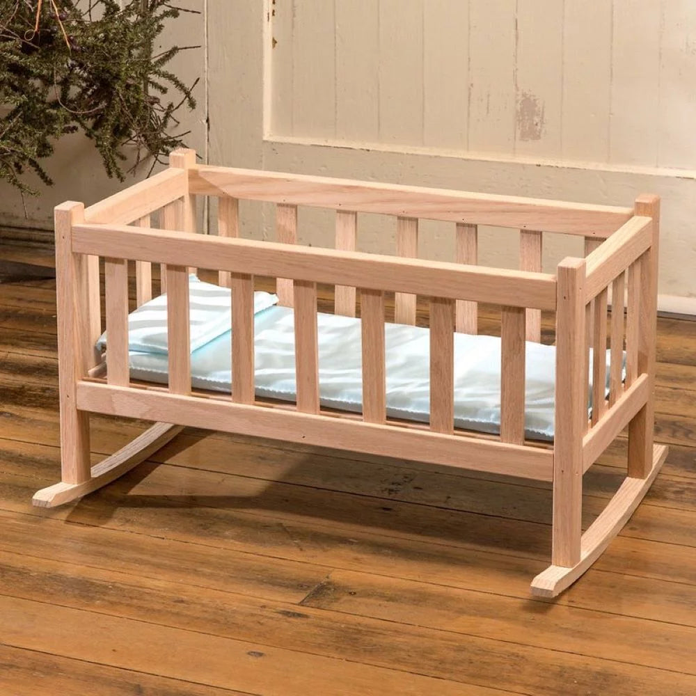 Oak Child Doll Rocking Cradle Toy 22 inch R899031