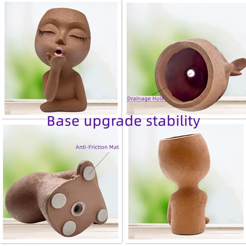 Cute Resin Face Planter Pot R3244