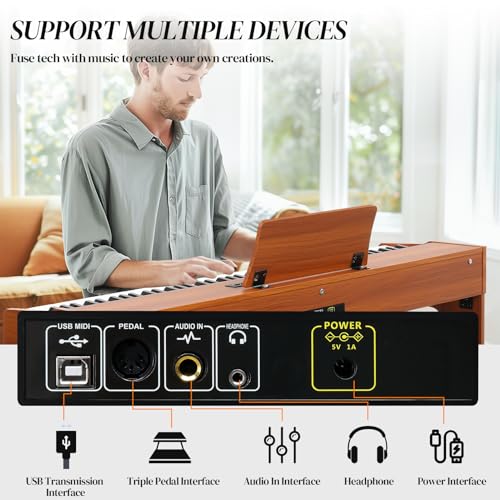 Black 88-Key Weighted Action Electric Piano with 3-Pedal Unit P123