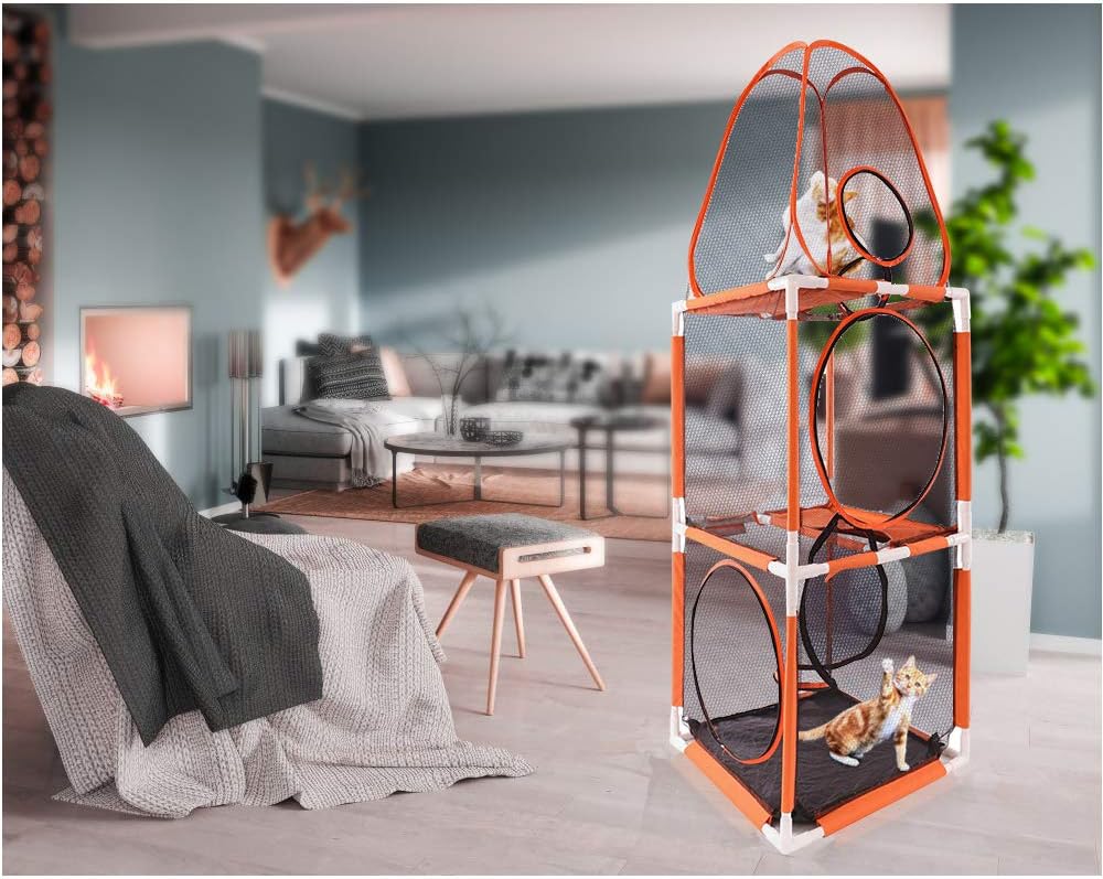 3 in 1 Pet Play House with Jumping Tower, Hexagon Tent, Tunnel R707