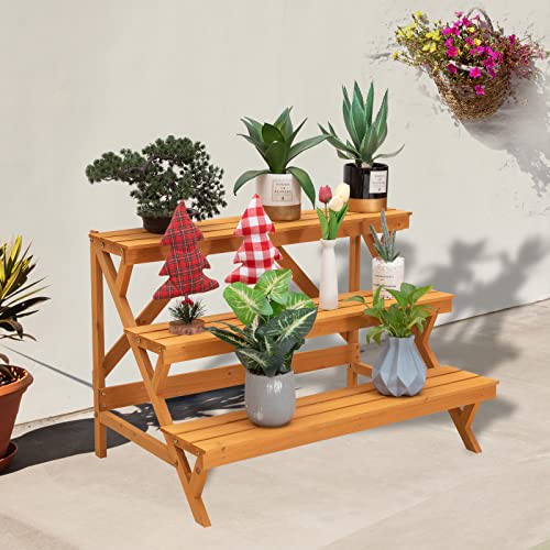 3 Tier Wood Plant Stand Z8789