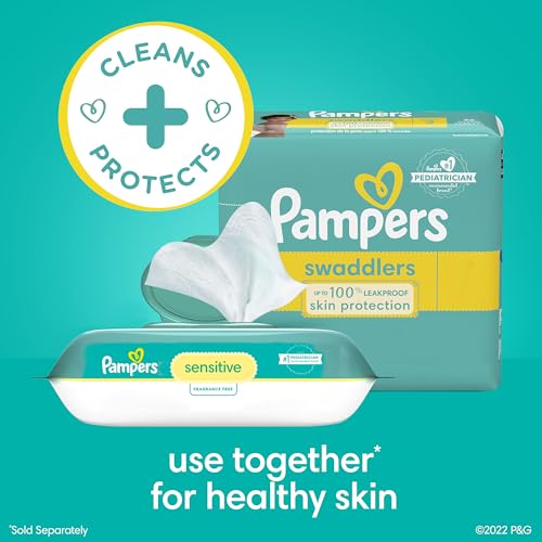 Pampers Sensitive Baby Wipes, Water Based, Hypoallergenic and Unscented, 16 Flip-Top Packs (1344 Wipes Total) S848