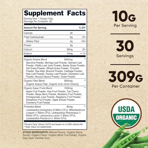 Organic Super Greens Powder 30 Servings J450