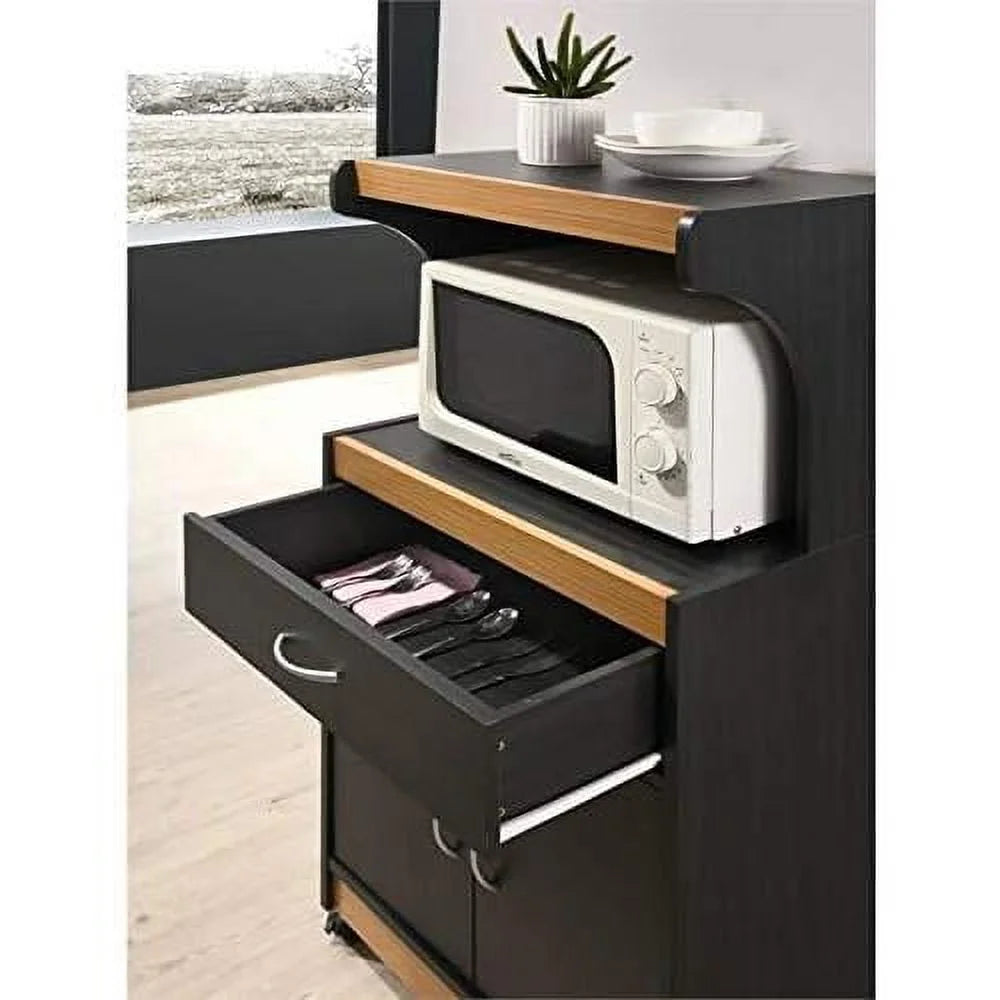 Black Beech Microwave Kitchen Cart P132463