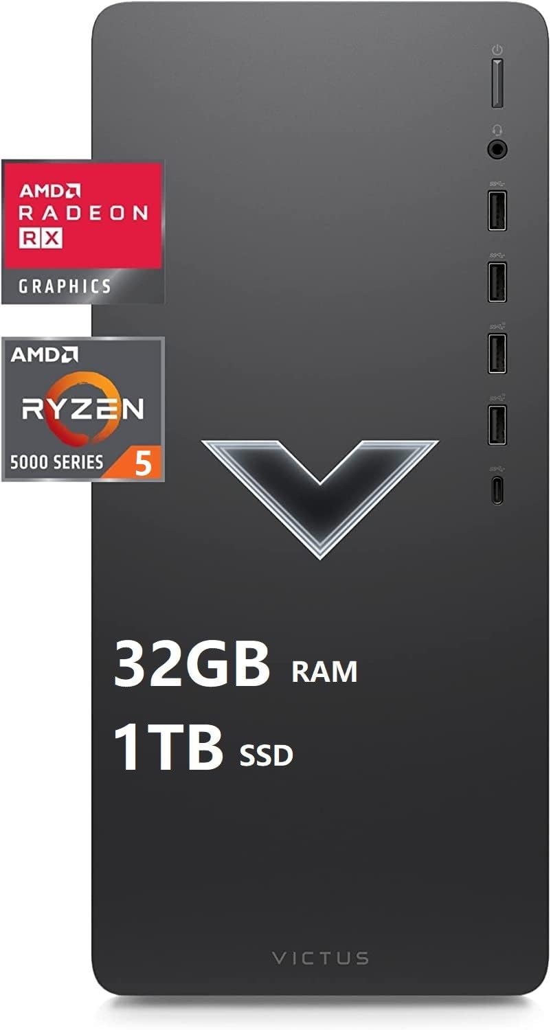AMD Ryzen 5 5600G 32GB SDRAM 1TB SSD + 1TB HDD Gaming Desktop PC W22770