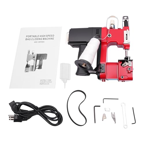 Red 6MM Industrial Canvas Sewing Machine with Accessory Kit A4695