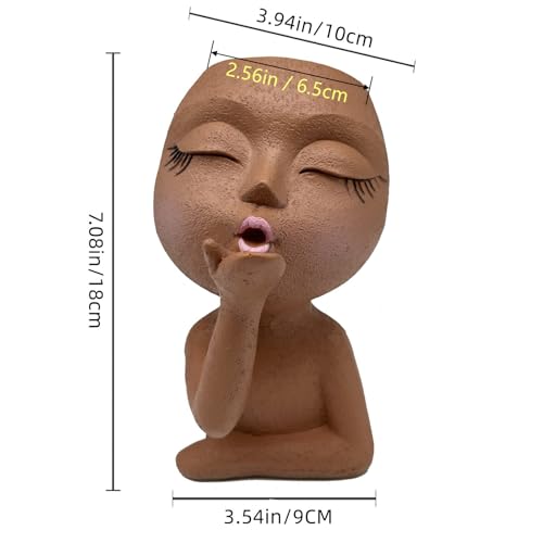 Cute Resin Face Planter Pot R3244