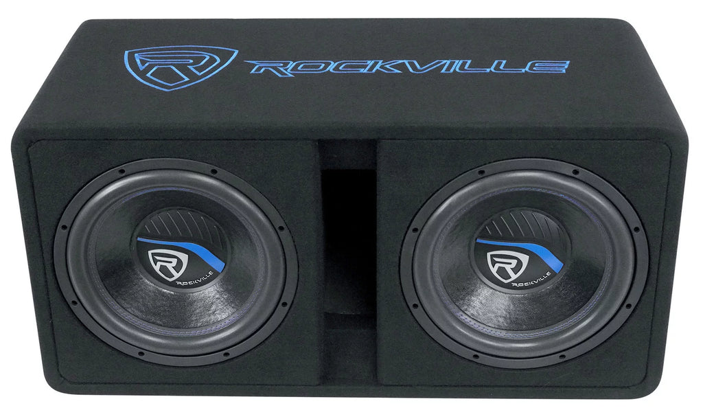 Dual 12" 2800w Car Subwoofers with Vented Sub Box and Amp K963