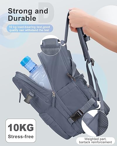 Travel Backpack 14 Inch Laptop Backpack with Shoe Compartment PeacockBlue J416995