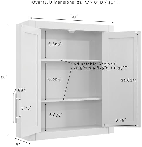White Wall Mounted Bathroom Storage Medicine Cabinet with Shelves Z85442