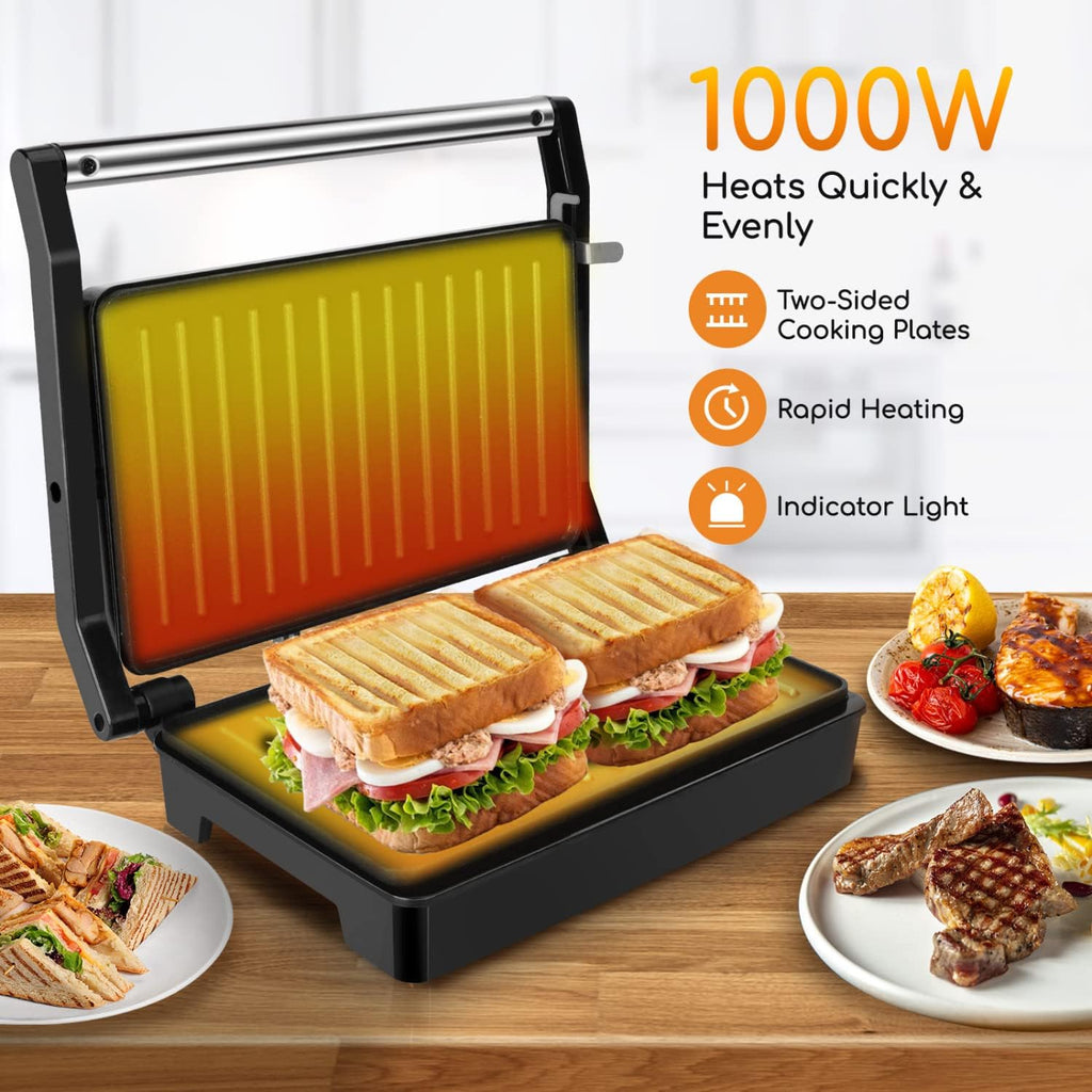 Belgian Waffle Maker 1.2" 8 Inch Flip Non Stick Panini Press Sandwich Maker Q629348