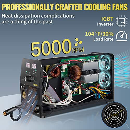 250Amp MIG Welder 3 in 1 220V Flux Core Gas Solid Wire Welding Machine with Torch J143085