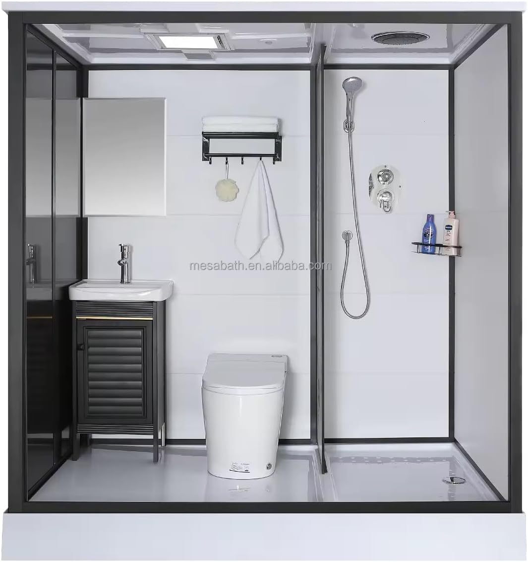 Prefab Bathroom Unit Toilet Shower Cubicle Set F5074