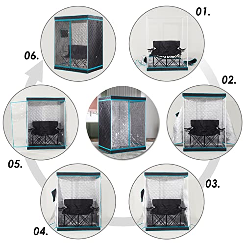 Grey Full Size 2 Person Foldable Sauna Tent V488829