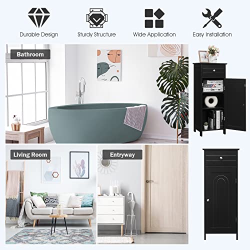 Black Large Bathroom Storage Cabinet R416801