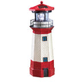 Red Solar Nautical Lighthouse Statue with Spinning Light A385180
