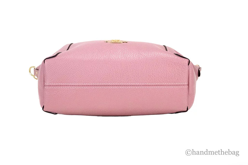 True Pink Pebbled Leather Top Zip Satchel Crossbody Handbag S793243