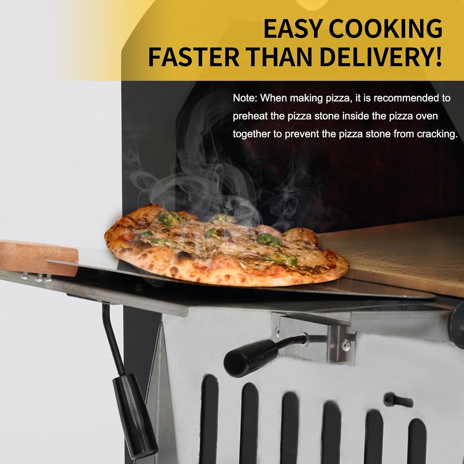 Wood-Fired Pizza Oven with Pizza Stone, Pizza Peel, Grill Rack and Waterproof Cover B16800