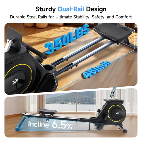 Magnetic Rowing Machine, 350 LB Capacity, 16-Level Resistance, Foldable N159460