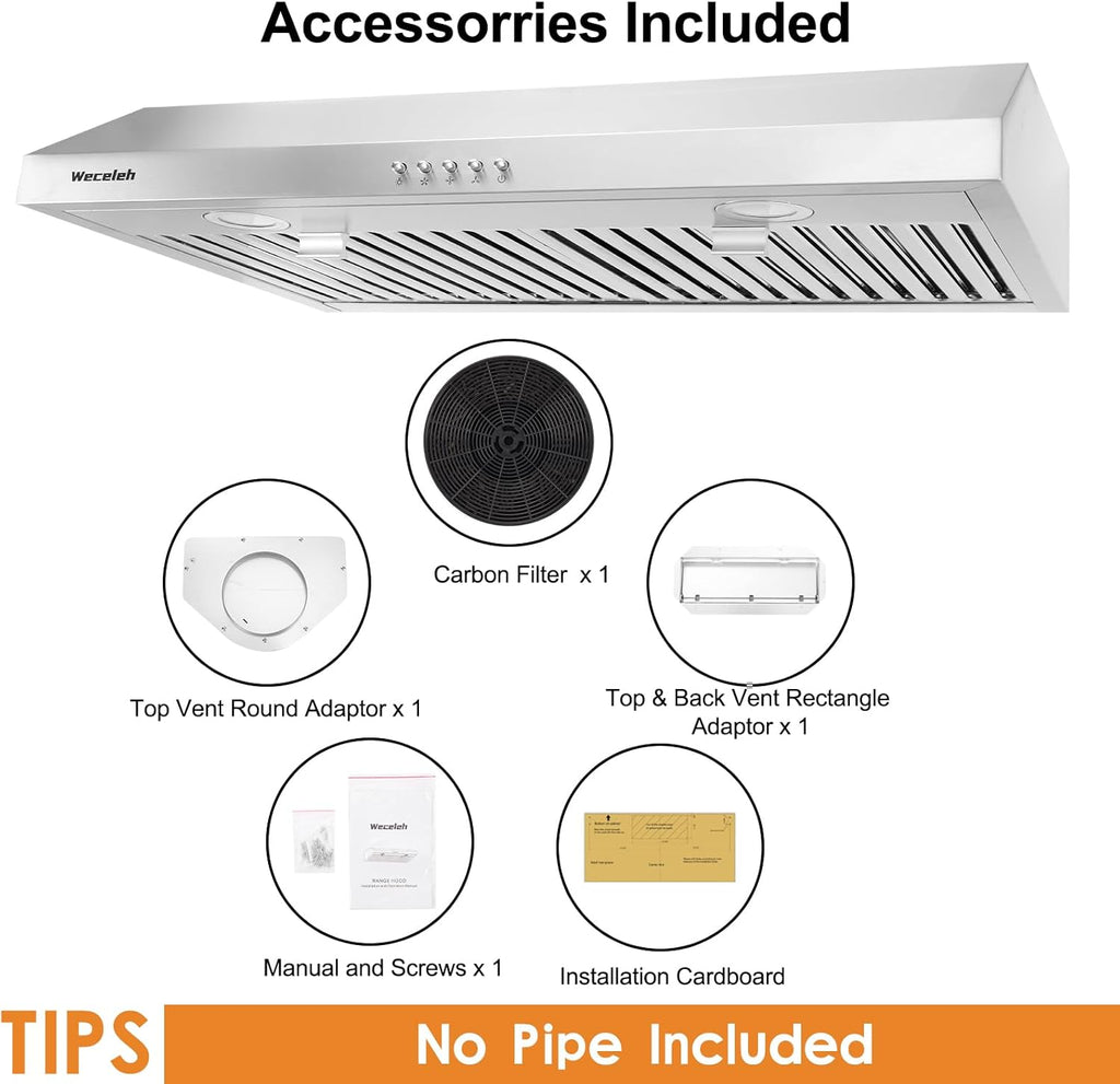 30 Inch Stainless Steel Under Cabinet Range Hood with Baffle Filters and 2 LED Lights Z11234