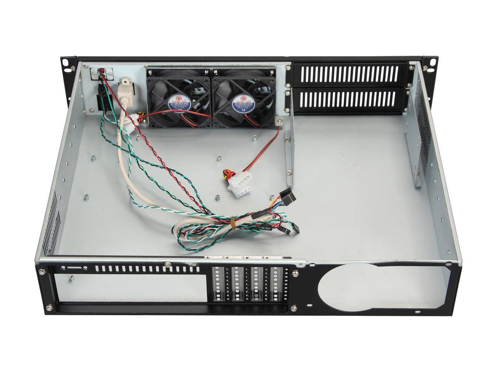 Black Aluminum Steel 2U Rackmount Server Case Y319578