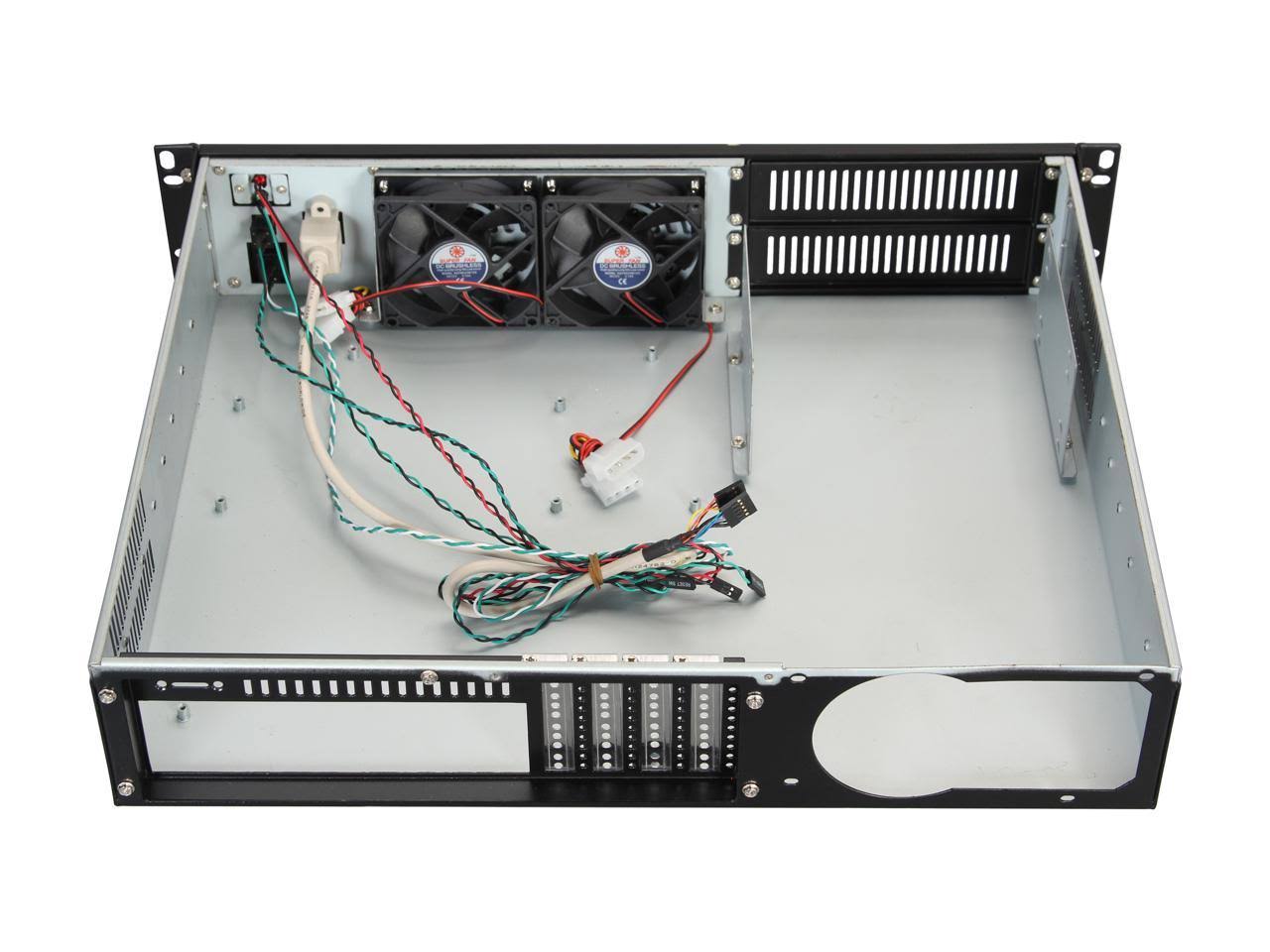 Black Aluminum Steel 2U Rackmount Server Case Y319578